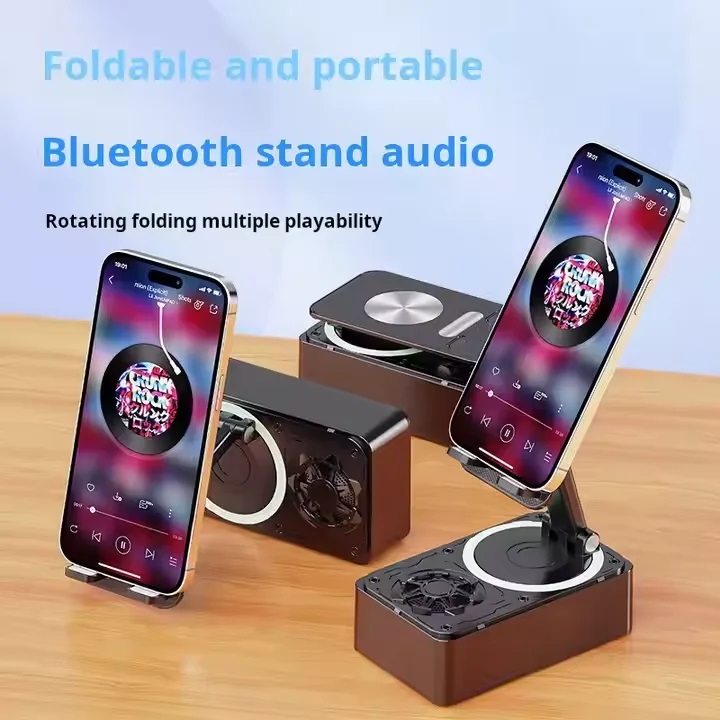 3 in 1 Phone Holder Portable Smart Speaker Storm Box Wireless Bt Speaker Phone Stand Power Bank Wireless Charge