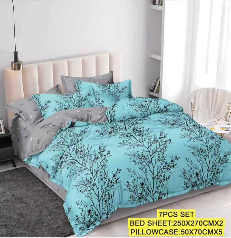 2 Super king-size Bedsheets with 5 pillowcases