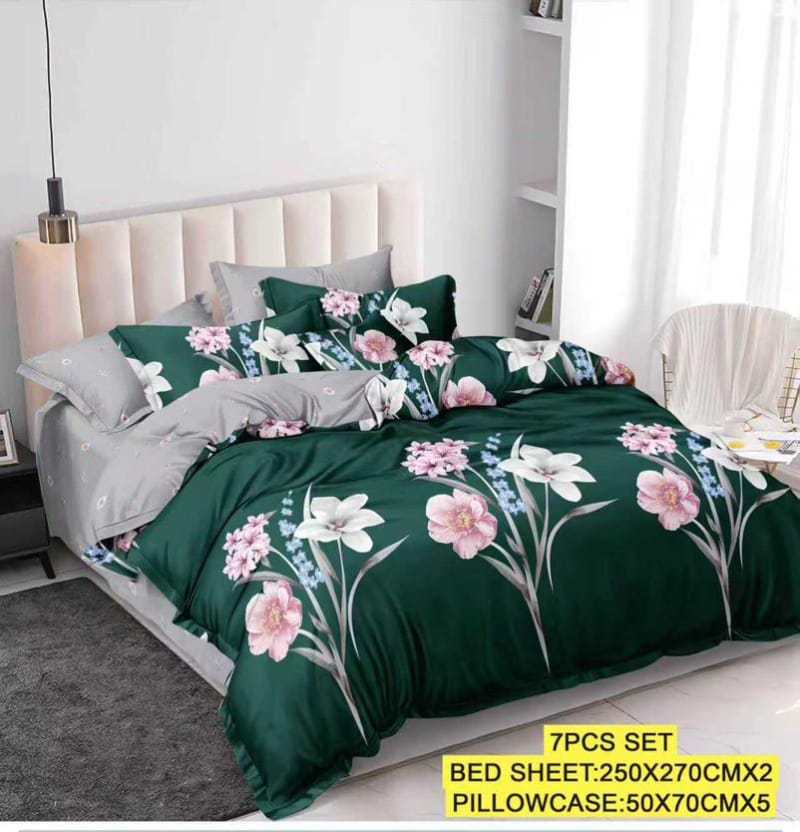 2 Super king-size Bedsheets with 5 pillowcases