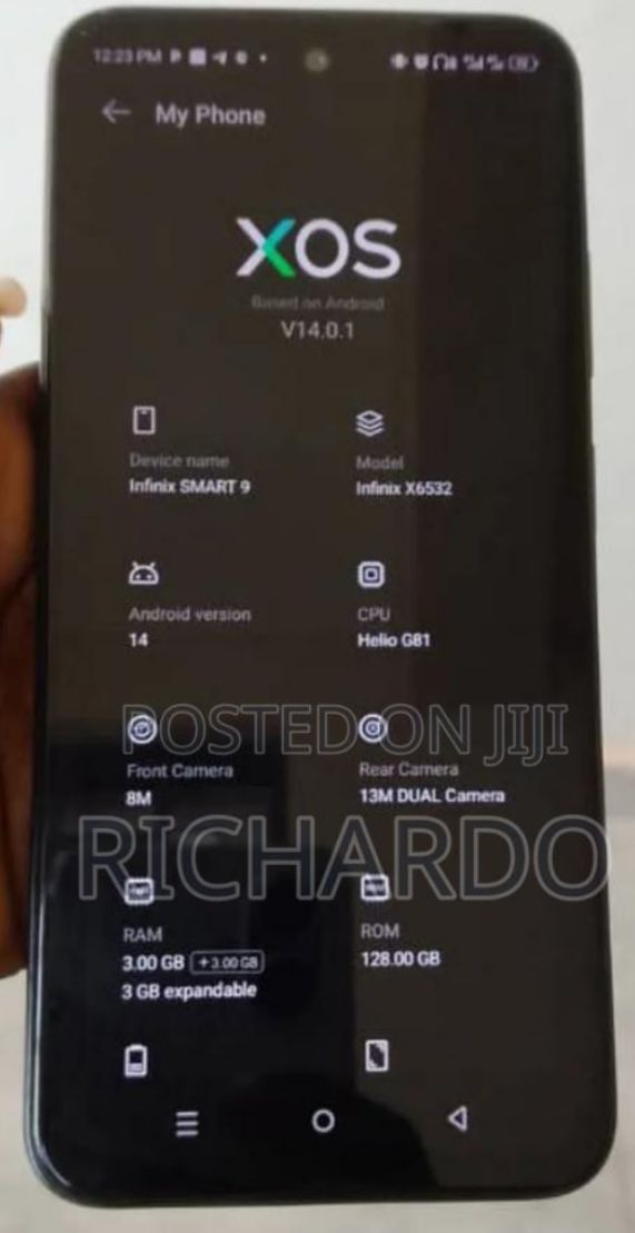 Neatly used Infinix Smart 9 with 128GB storage and 3GB RAM. Strong 5000mAh battery that lasts all day, smooth performance, and clear camera quality. Supports 4G network. No cracks, no faults and Free